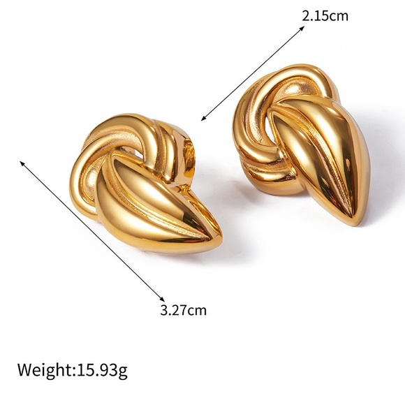 18K Gold Plated Statement Earrings*Genevieve Earrings*Old Money Earrings - Picture 8 of 8